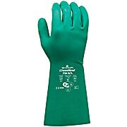 Chemical Resistant Green Nitrile Gloves, 11 mil