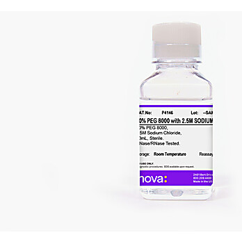 20% PEG 8000 with 2.5M Sodium Chloride. 50 mL, Sterile DNase and RNase Tested. 25 pack