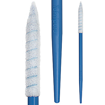 Teknipure Pointed Spiral Foam Dual End Swab, 2.756" (7.00 cm)