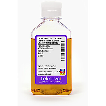 LB Broth with 6% Sucrose without Sodium Chloride, Sterile