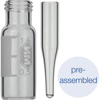 Pre-assembled vial-insert combinations with screw neck, N 9