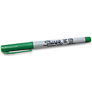 Sharpie- cleanroom non-toxic, Green ink- high density polyethylene construction, barrel & cap.  waterproof & smear & fade-resistant, for archival quality.