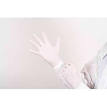Biotac Superior Grip Class 100 Nitrile Gloves 12" White, Beaded Cuff
