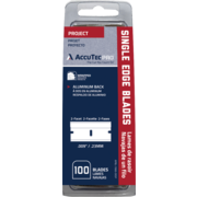 AccuTec PRO Aluminum Back Single Edge Razor Blade, 100 Pack with Display