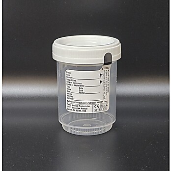 Specimen Container, Sterile, 4 oz,White Cap, Duo Click, 75/bg, 4bg/cs (300/cs) ***CERTIFICATE OF ANALYSIS MUST ACCOMPANY SHIPMENT***
