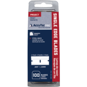 AccuTec PRO Steel Back Single Edge Razor Blade, 100 Pack