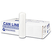 High-Density Commercial Can Liners, 56 gal, 22 mic, 43" x 48", Natural, Interleaved Roll, 25 Bags/Roll, 8 Rolls/Carton