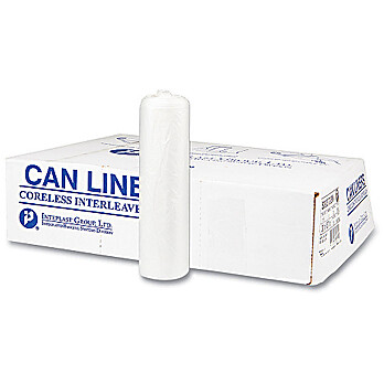 High-Density Commercial Can Liners, 56 gal, 22 mic, 43" x 48", Natural, Interleaved Roll, 25 Bags/Roll, 8 Rolls/Carton