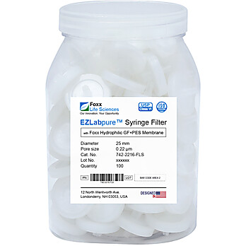 EZlabpure™ Glass Fiber(GF)I Polyethersulfone (PES)  Syringe Filter