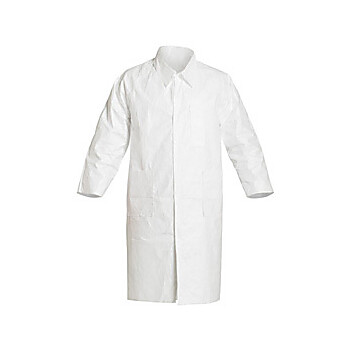 Tyvek® IsoClean® Lab Coats with Serged Seams and Laydown Collar