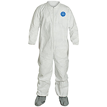 Tyvek® 400 Coveralls with Collar, Elastic Wrists & Attached Skid-Resistant Boots