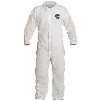ProShield® 10 Coveralls with Collar, Elastic Wrists & Ankles - White