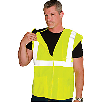 ANSI Type R Class 2 Three Pocket Solid Breakaway Hi-Vis Apparel Vest