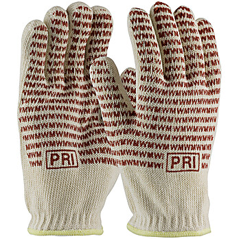 Double-Layered Cotton Seamless Knit Hot Mill Glove with Double-Sided EverGrip™ Nitrile Coating - 24 oz, Size Large