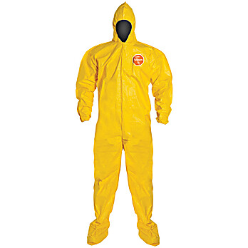 Tychem® 2000 Coveralls with Standard Fit Hood, Elastic Wrists & Attached Socks (Bound Seams)