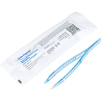 Polystyrene Lab Forceps/Tweezers with Serrated Blunt Tips, Sterile
