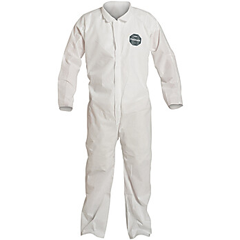 ProShield® 10 Coveralls with Collar, Open Wrists & Ankles - White