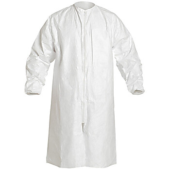 Tyvek® IsoClean® Frocks with Serged Seams and Bound Neck