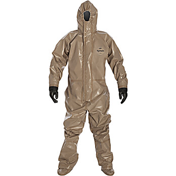 Tychem® 5000 Coveralls with Respirator Fit Hood, Attached Gloves & Socks