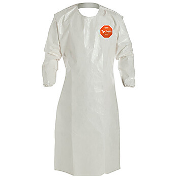 Tychem® 4000 Sleeved Aprons, 52" Long (Bound Yoke Neck)