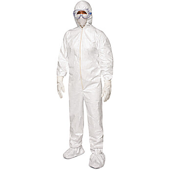Dupont Tyvek IsoClean Coveralls - Series 105, Clean and Sterile, Attached Hood and Boots, White