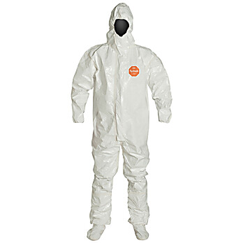 Tychem® 4000 Coveralls with Respirator Fit Hood, Elastic Wrists & Attached Socks
