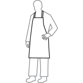 Apron,SL, Tychem, Bib style, White, Bound Neck & Ties, 28 x 36, Universal One Size, 50/case