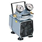 Gast DOA-P704-AA High-Capacity Vacuum Pump, with Gauge, Regulator, and Relief; 1.1 cfm, 25.5" Hg, 115 VAC