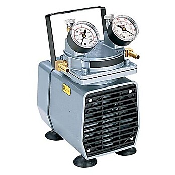 Gast DOA-P704-AA High-Capacity Vacuum Pump, with Gauge, Regulator, and Relief; 1.1 cfm, 25.5" Hg, 115 VAC