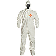 Tychem® 4000 Coveralls with Standard Fit Hood, Elastic Wrists & Attached Socks (Taped Seams)