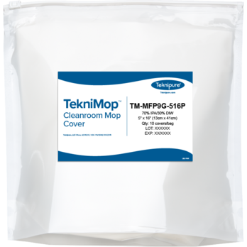 TekniMop™ Microfiber Knit Pocket Mop Cover, Integrated Pad, 5"x16", 9% IPA