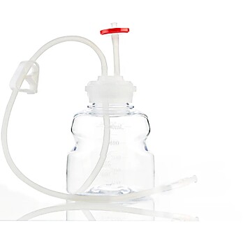 EZBio®pure Titanium Round Media Bottle Assembly with Over Molded Silicone Adapter