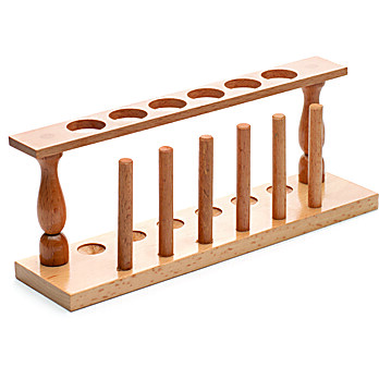 United Scientific® Wooden Test Tube Rack, 6-Tube