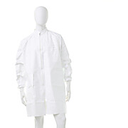 Tyvek® IsoClean® Lab Coat, White with Mandarin Collar and Knit Cuffs