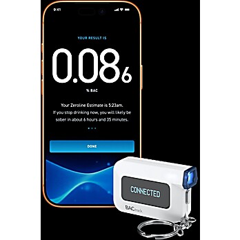 BACtrack C6 Keychain Breathalyzer, Fuel Cell Technology