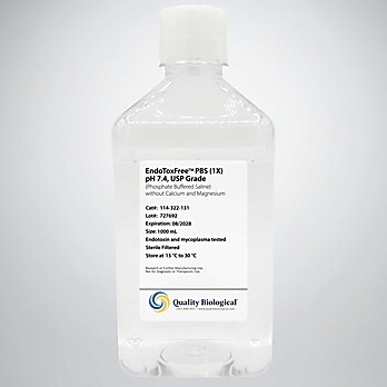 EndoToxFree™ PBS (1X), pH 7.4, USP Grade
