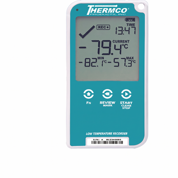 THERMCO™ + LOGTAG, Digital Datalogger, Ultra low temp -90/40C, w/ buffered probe, vaccine storage