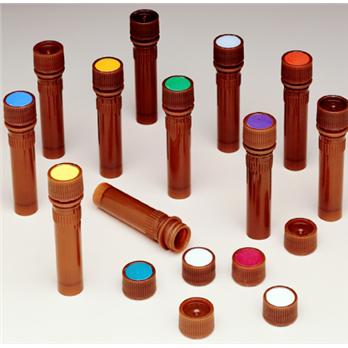 Amber PPCO High Profile Closures with Color Coders for Micro Packaging Vials