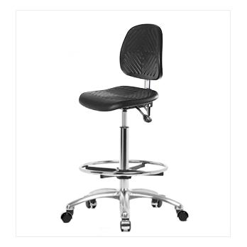 Clean Room Polyurethane High Bench Height Chairs, Medium Back
