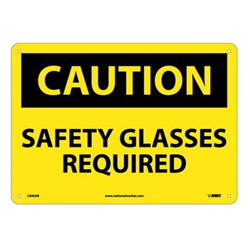 Caution, Safety Glasses Required Signs