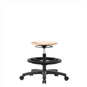 Wood Medium Bench Height Stools with Black Nylon Bases