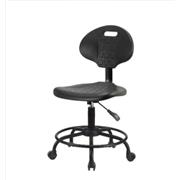 Basic Industrial Polyurethane Desk Height Chairs with Round Tube Bases