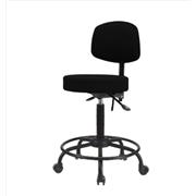 Fabric Medium Bench Height Stools with Backs and Round Tube Bases