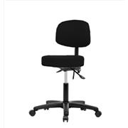 Vinyl Desk Height Stools with Backs and Black Nylon Bases