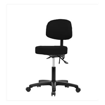 Vinyl Desk Height Stools with Backs and Black Nylon Bases