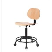 Wood Medium Bench Height Chairs with Round Tube Bases
