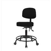 Vinyl Desk Height Stools with Backs and Round Tube Bases