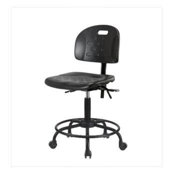 Industrial Polyurethane Medium Bench Height Chairs with Round Tube Bases