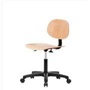 Wood Desk Height Chairs with Black Nylon Bases