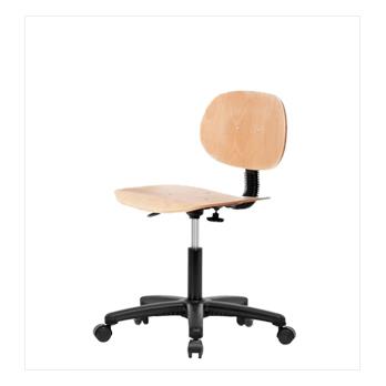 Wood Desk Height Chairs with Black Nylon Bases